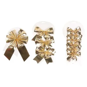 Colgante Dorado 3 Lazos 14/12/9cm modelos surtidos ideal para decoaración de Navidad, ACTUEL