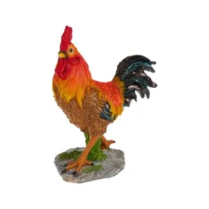 Figura de gallo de poliresina altura 29 cm, GARDENSTAR