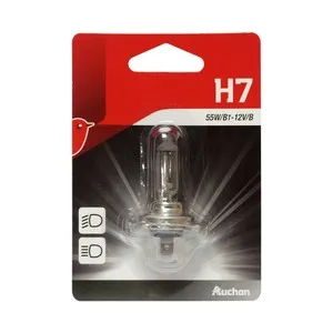 Bombilla halógena para automóvil tipo H7, con potencia de 55W, PRODUCTO ALCAMPO.