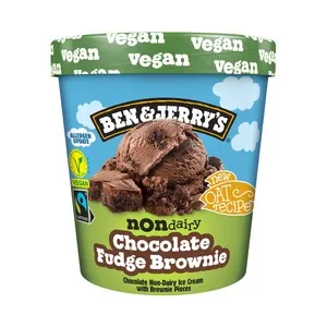 BEN & JERRY'S Fudge browne Tarrina de helado vegano de chocolate con trozos de brownie de chocolate 465 ml
