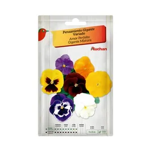 Sobre de semillas para plantar pensamientos de la variedad Gigante y de colores variados PRODUCTO ALCAMPO.
