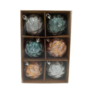 Set 6 Bolas de Plástico 6cm decoración para Árbol de Navidad, SNC