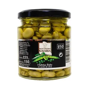ALTA COCINA Habitas baby en aceite de oliva frasco de 135 g.