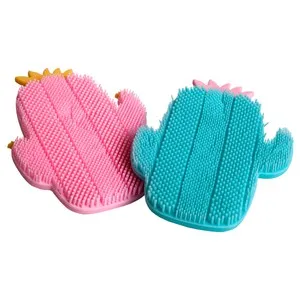 POKHARA Limpiadores faciales de silicona con forma de cactor (rosa y azul) PKHARA