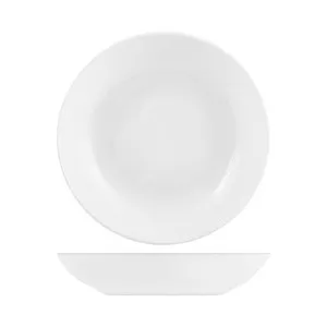 Plato hondo de porcelana color blanco 20 cm New Bone China Coupe H&H.