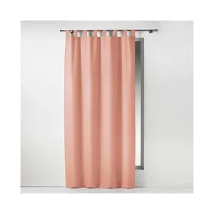 Cortina lisa con trabillas color rosa, 140x260cm DOUCEUR.