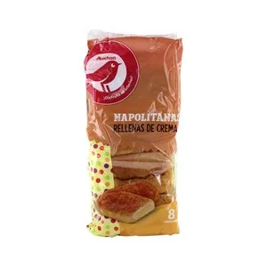 PRODUCTO ALCAMPO Napolitana rellena de crema 8 uds 320 g.