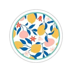 10 platos de cartón 23cm, con decoración de limones, ACTUEL