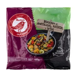 AUCHAN Braseado de hortalizas, patatas y setas 450 g. Producto Alcampo