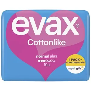 EVAX Compresas normal con alas EVAX Cottonlike 19 uds.