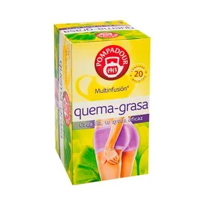 POMPADOUR Infusión quema grasa, rica mezcla de plantas naturales que ayudan con la grasa localizada 25 uds. 55 g.