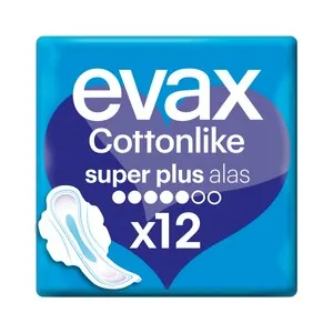 EVAX Compresas super plus con alas EVAX Cottonlike 12 uds.