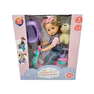 Muñeca con moto de 46cm, ONE TO FUN ALCAMPO.