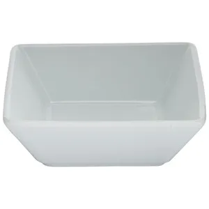 Bol cuadrado fabricado en porcelana blanca para aperitivos, 11,5cm, ACTUEL.