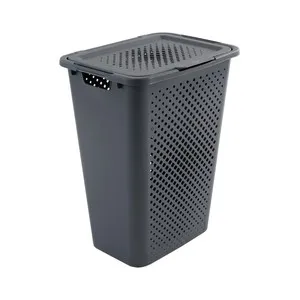 Cesto para ropa ACTUEL de 50 litros, pixel, color gris.
