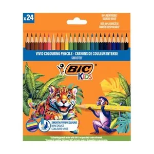 24 lápices de colores de madera BIC Kids.