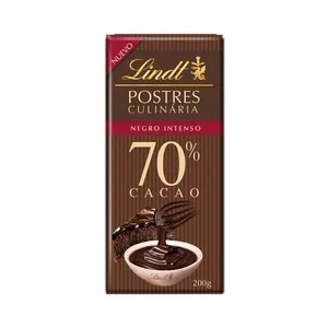 LINDT Chocolate postres negro intenso, 70 % cacao 200 g.