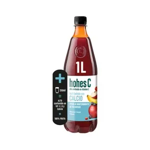 HOHES C Nutribebida con calcio y alto contenido en vitamina C, con sabor a manzana, aronia y platano, 1 l.