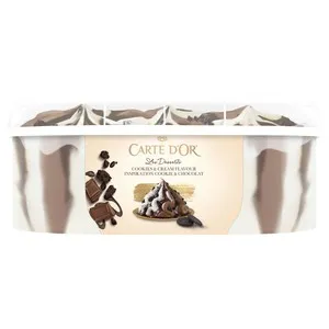 CARTE D'OR Les desserts de Frigo Tarrina de helado de nata y chocolate con trocitos de galletas 825 ml,