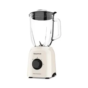 Batidora de vaso TAURUS Óptima JB800C, 1500W, 2 velocidades + Turbo, jarra de cristal 1,8L. Pica hielo.