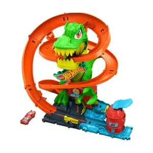 T-Rex vs estación de bomberos HOT WHEELS.
