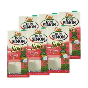 DON SIMÓN Bebida de soja ligera de origen 100% natural, sin lactosa 6 x 1 l.