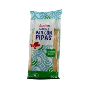 PRODUCTO ALCAMPO Barritas de pan con pipas en aceite de girasol 90 g.