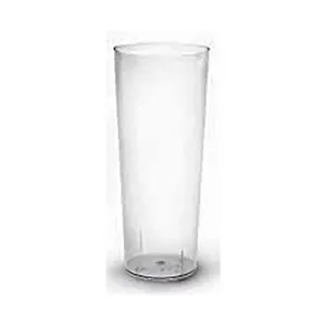 Pack de 6 vasos de tubo de plastico reutilizable transparente de 300CC, MAXI