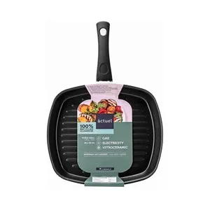 Plancha grill de aluminio fundido con recubrimiento antiadherente 28x28cm, ACTUEL.