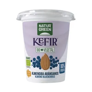 NATUR GREEN Kefír vegetal ecológico con almendras y arándanos 400 g.