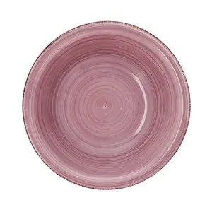 Ensaladera de gres de 23cm diseño en color rosa con espirales, Peoni Vita, QUID