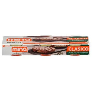 MINA Paté de hígado de cerdo MINA pack de 3 uds de 70 g.