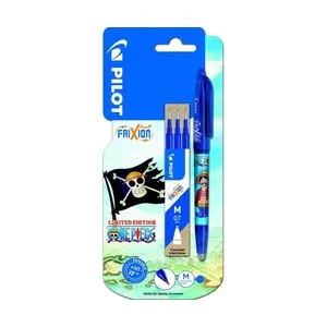 Bolígrafo PILOT Frixion Plus color azul con 3 recambios One Piece.