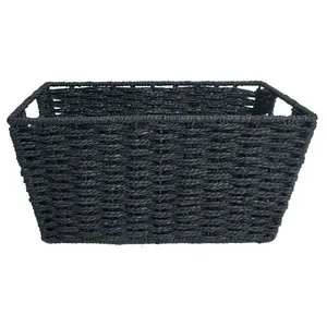 Cesta de ordenación rectangular M con asa, color negro ACTUEL.