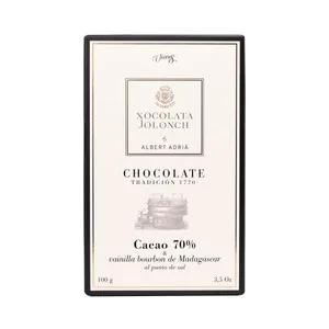 VICENS Chocolate negro 70% con vainilla bourbon de Madagascar 100 g.