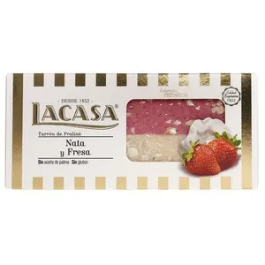 LACASA Turrón de nata y fresa 250 g.