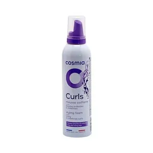 COSMIA Espuma de peinado efecto brillo y rizado, para cabellos rizados y ondulados COSMIA 250 ml.