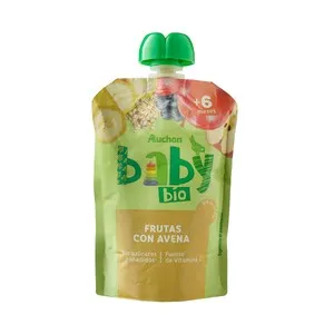 PRODUCTO ALCAMPO Pouch de 3 frutas con avena baby bio 100 g.