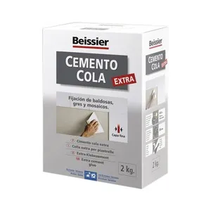 Preparado cemento cola, fijación de baldosas, BEISSIER Cemento Cola Extra, 2Kg.