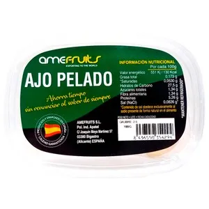 Ajo fresco pelado AMEFRUITS GOURMET Tarrina de 100g.
