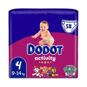 DODOT Activity Pañales talla 4 (9-14 kg) 58 uds.