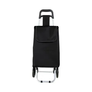 Carro de compra con 2 ruedas, color negro, 32 litros de capacidad, ACTUEL.