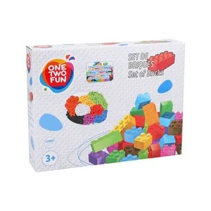 Set de 1000 piezas de construcciones encajables de colores, ONE TWO FUN ALCAMPO.