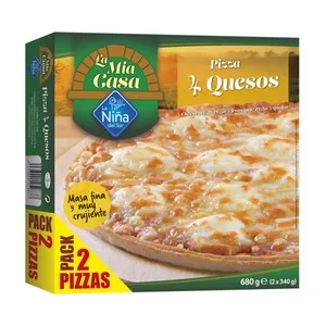 LA NIÑA DEL SUR La mia casa Pizza 4 quesos de masa fina y muy crujiente 2 x 340 g.