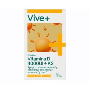 VIVE+ SALUD Y VIDA Vitamina D+K2 vive plus 30 cápsulas