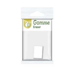 Goma de borrar rectangular y de color blanco PRODUCTO ECONÓMICO ALCAMPO.