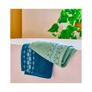 Toalla de lavavo Marino 50x100cm Flores 450gr, ACTUEL