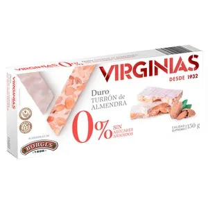 VIRGINIAS Turrón duro de almendras sin azucares añadidos 200 g.