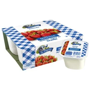 LA FAGEDA Yogur con sabor a fresa, elaborado sin gluten 4 x 125 g.
