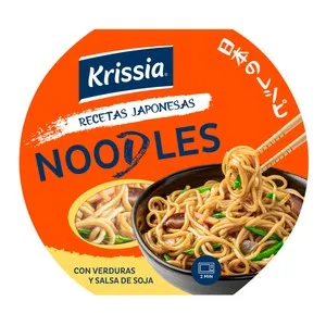 KRISSIA Noodles de verduras y salsa de soja receta japonesa 210 g.
